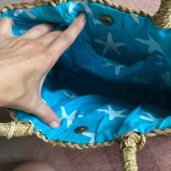 Natural Woven Bohemian Tote Bag Starfish Inside - Picture 9 of 9